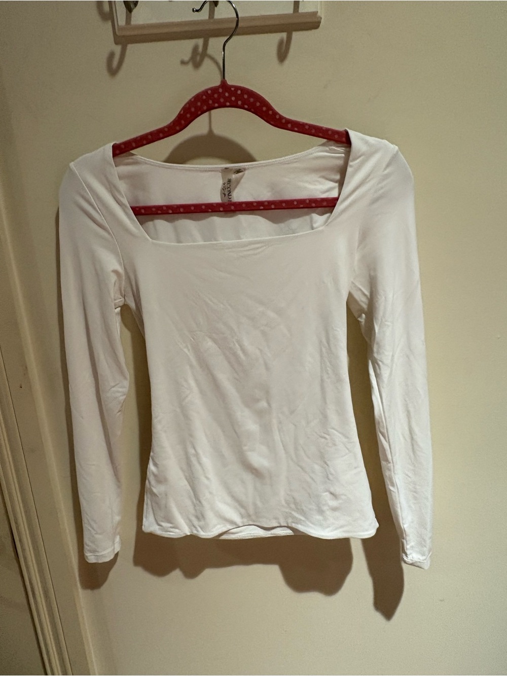 Second Skin Overalls White Long-Sleeve Square Neck Top